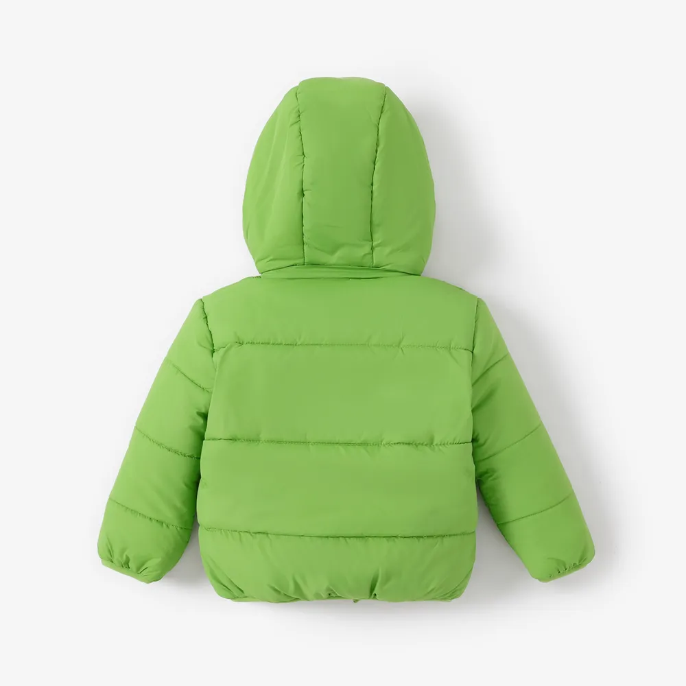 Baby / Toddler Causal Fluff Solid Long-sleeve Hooded Coat big image 2