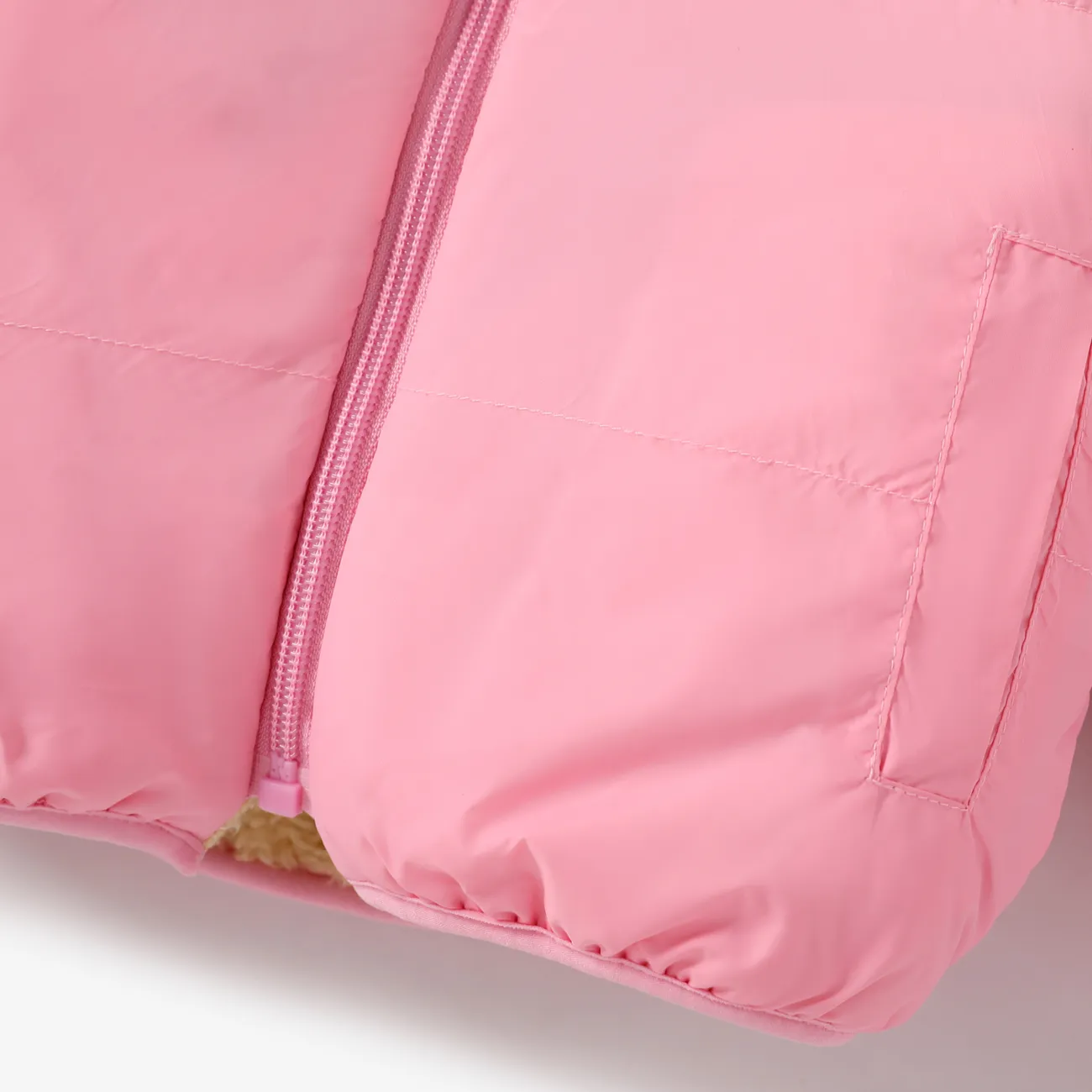 Baby / Kleinkind kausaler Flaum fester Langarm-Kapuzenmantel rosa big image 1