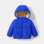 Baby / Toddler Causal Fluff Solid Long-sleeve Hooded Coat Blue