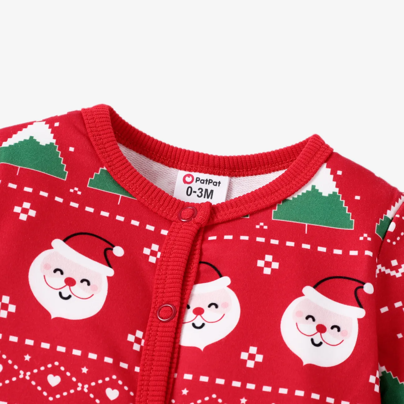 Baby Girl/Boy Cute Christmas Long Sleeve Jumpsuit Red big image 1