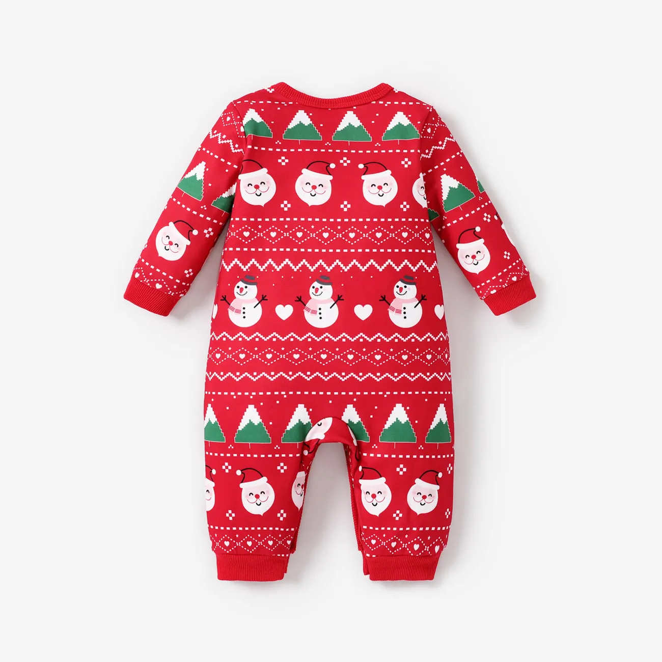 Weihnachten Baby Unisex Knöpfe Kindlich Langärmelig Baby-Overalls rot big image 1
