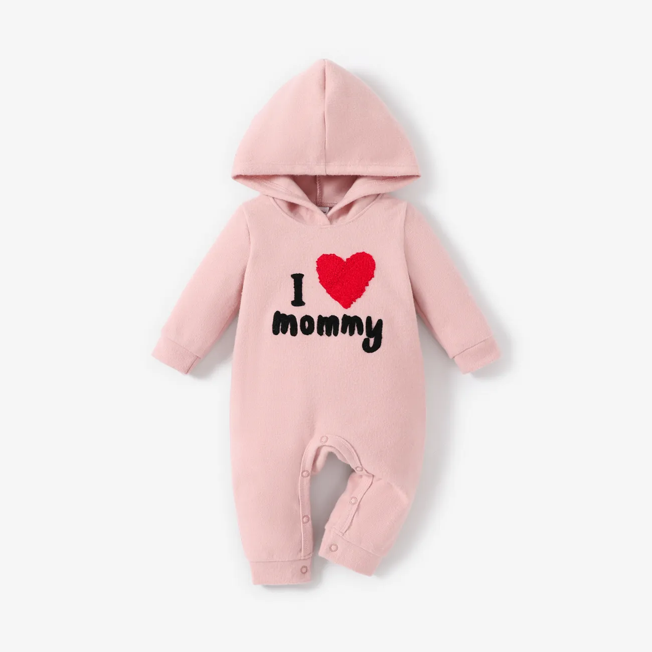 Baby Girl/Boy Basic Letter Jumpsuit  Pink big image 1