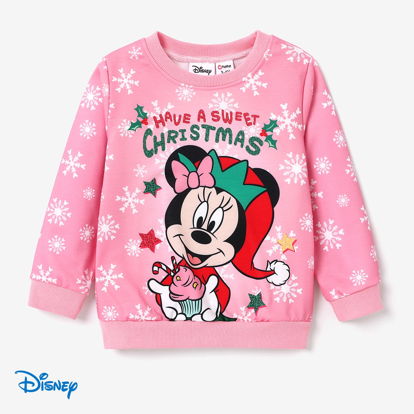 Disney Mickey And Friends Toddler Girl Christmas Character Print Sweatshirt
