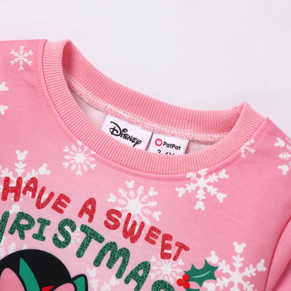 Disney Mickey and Friends Toddler Girl Christmas Character Print Sweatshirt big image 4
