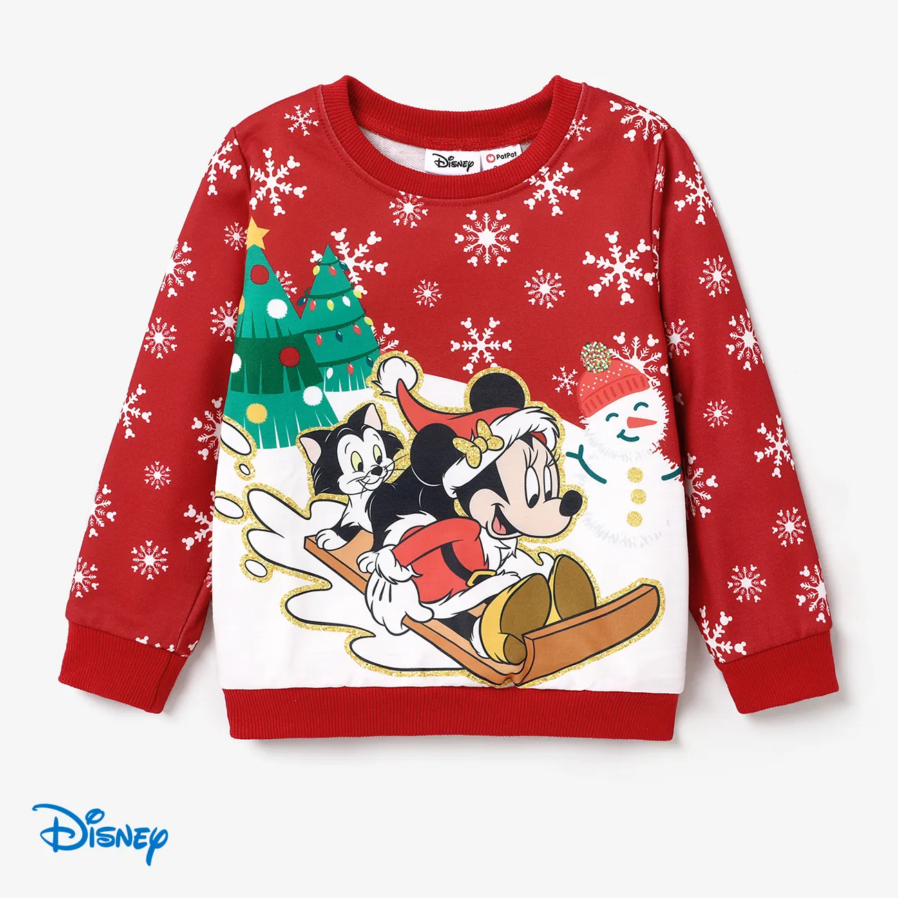 Disney Mickey and Friends هوديس 2 - 6 سنوات حريمي نقش الكريسماس الكريسماس أحمر big image 1