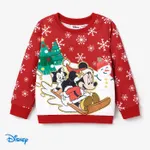 Disney Mickey and Friends Toddler Girl Christmas Character Print Sweatshirt Red