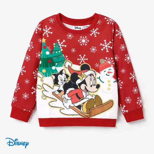 Disney Mickey and Friends Toddler Girl Christmas Character Print Sweatshirt