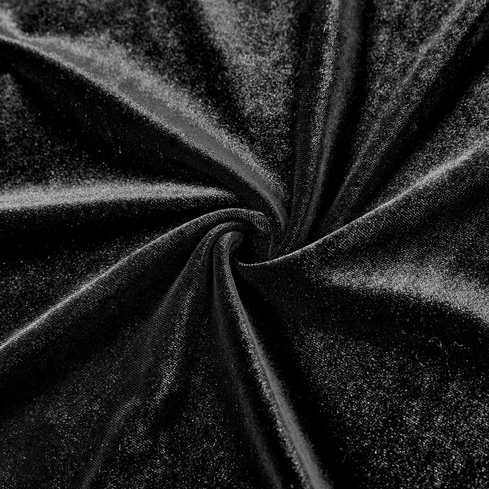 Halloween Mommy and Me Velvet V-neck Gothic Black Dresses big image 7