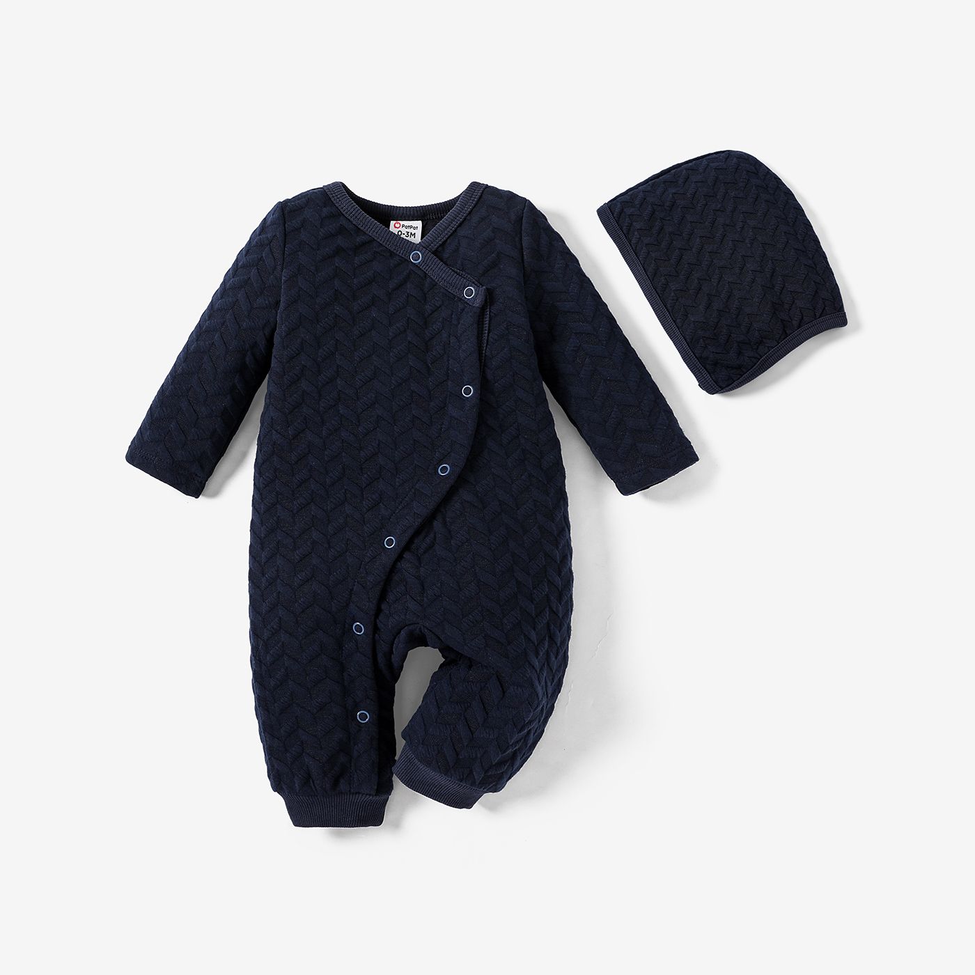 

2pcs Baby Girl/Boy Solid Color Basic Jumpsuits Set with Hat