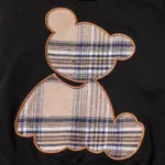 2pcs Baby Boy/Girl Long-sleeve Plaid Print Bear Embroidered Sweatshirt and Sweatpants Set  image 2