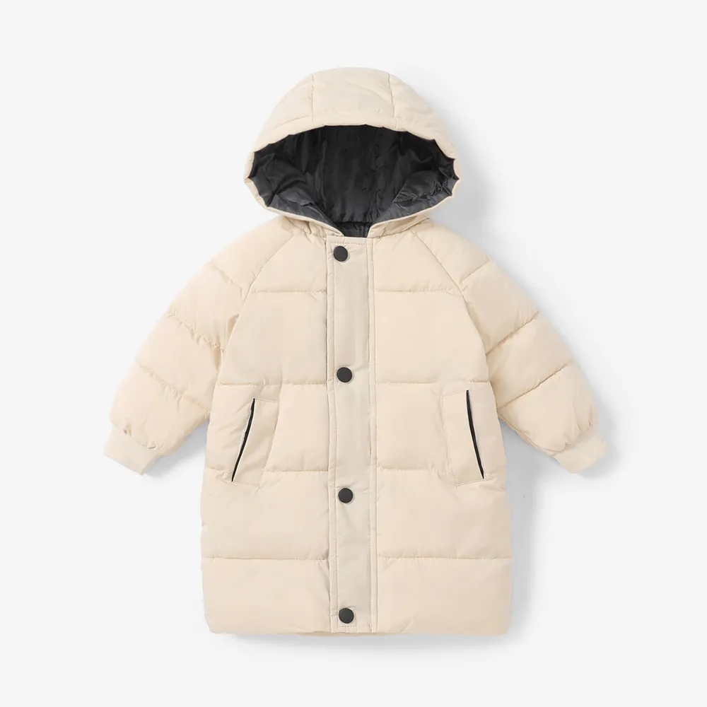 Toddler/Kid Boy/Girl Hooded Button Design Cotton-Padded Coat  big image 2