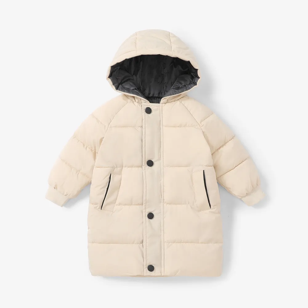 Toddler/Kid Boy/Girl Hooded Button Design Cotton-Padded Coat big image 2