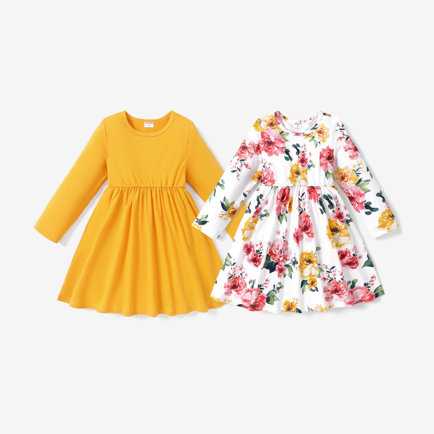 Robe Fleurie Pour Petite Fille Douce - Ensemble De Robe - 1 Pièce - Mélange Polyester/coton Moyen-ép