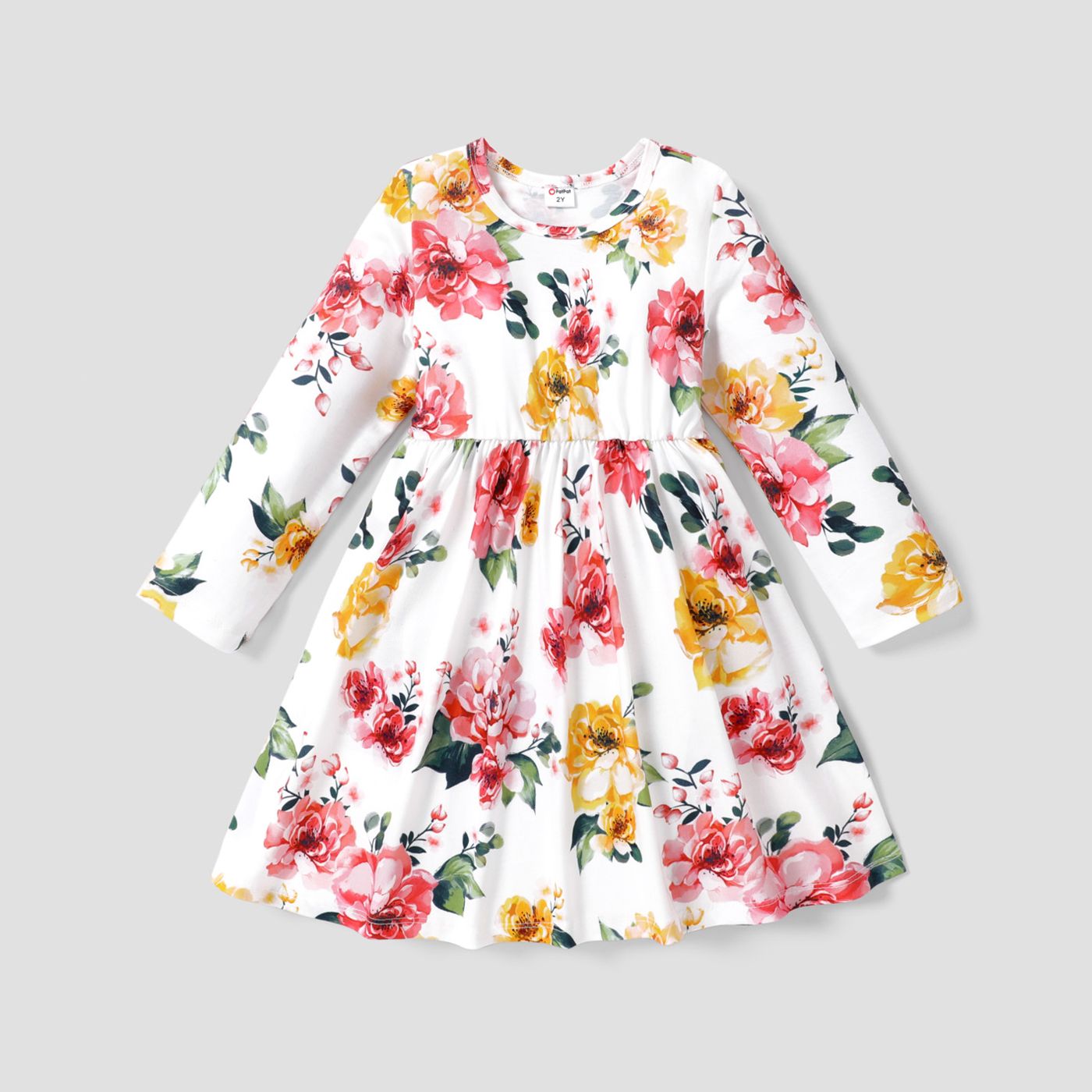 Robe Fleurie Pour Petite Fille Douce - Ensemble De Robe - 1 Pièce - Mélange Polyester/coton Moyen-ép