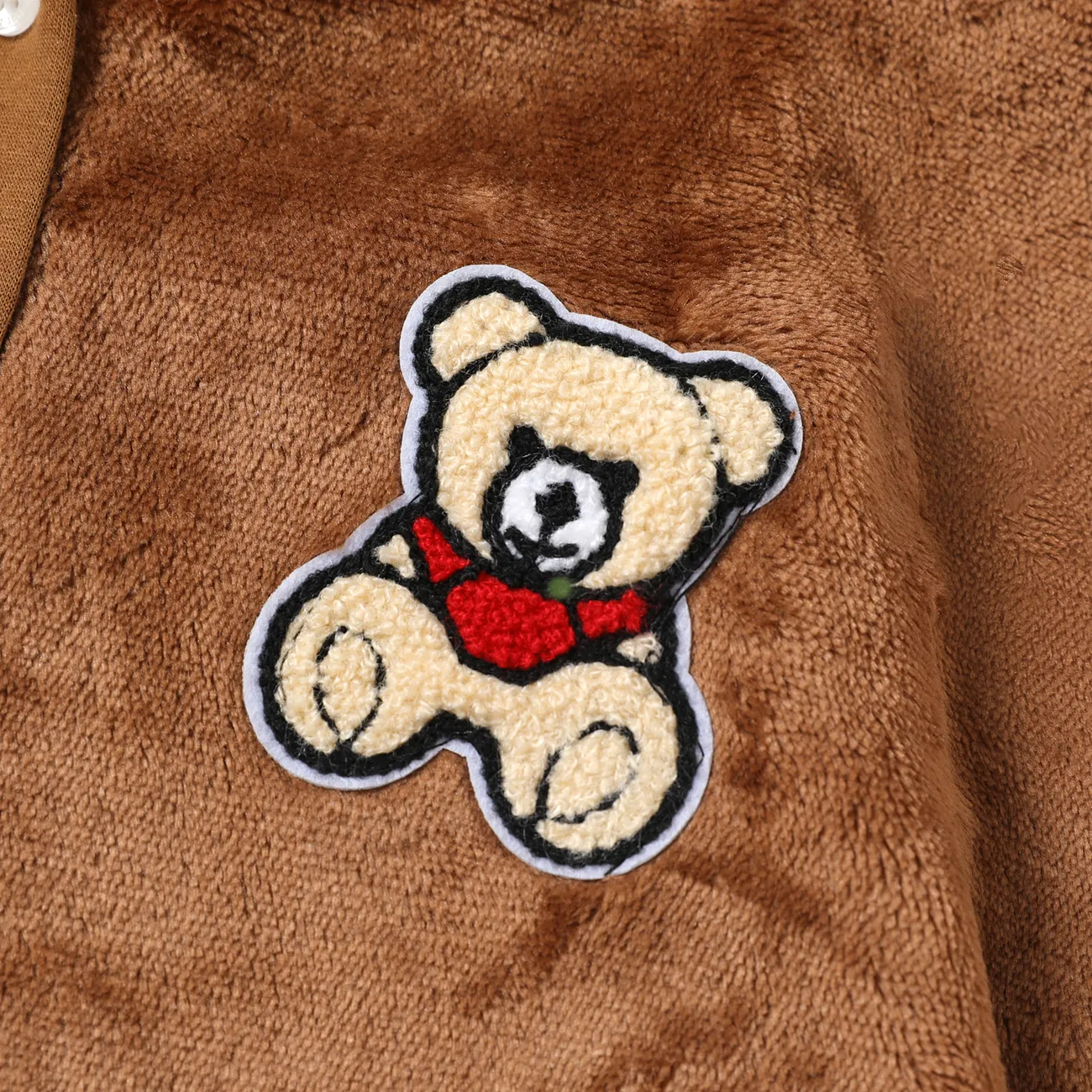 嬰兒 中性 熊 童趣 無袖 外套 棕色 big image 1