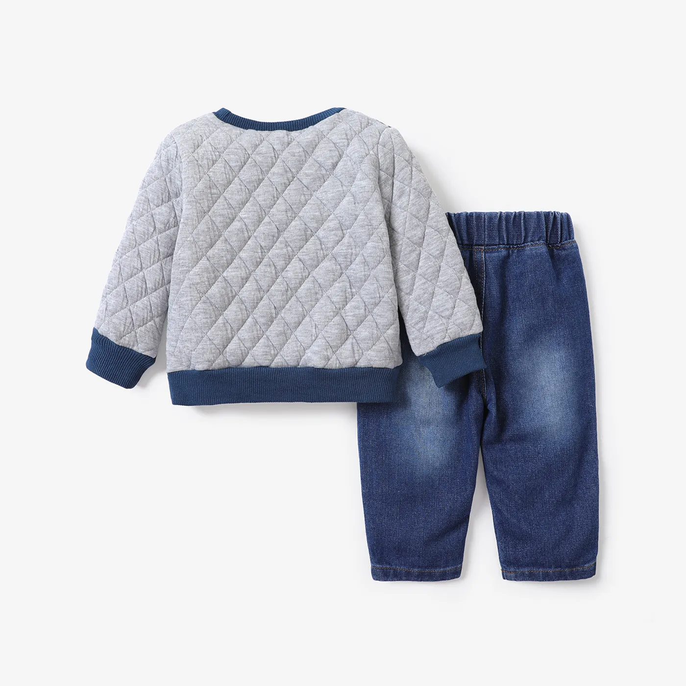 2pcs Baby Boy Stylish Avant-Garde Set Dark Blue image 3