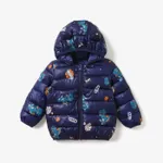 Toddler Girl/Boy Ear Design Animal Print Hooded Coat Dark Blue