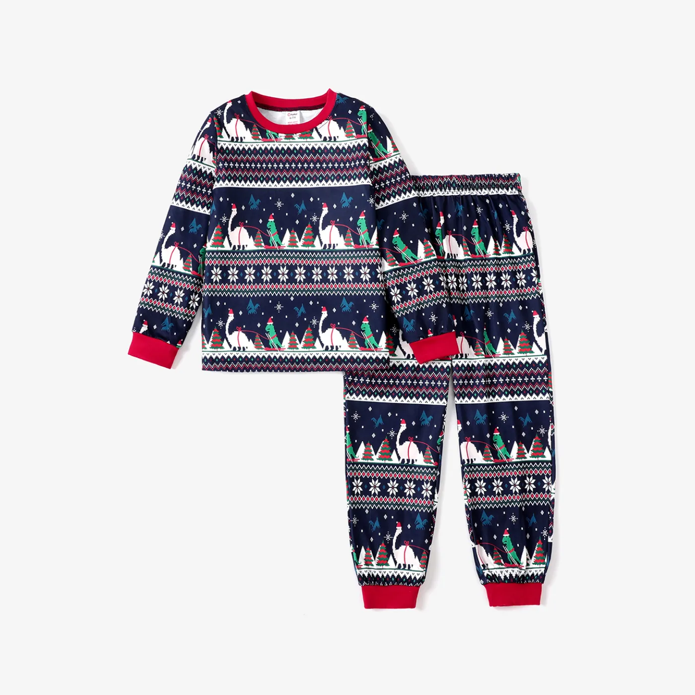 2pcs Kid Boy Christmas Animal Print Pajamas Set