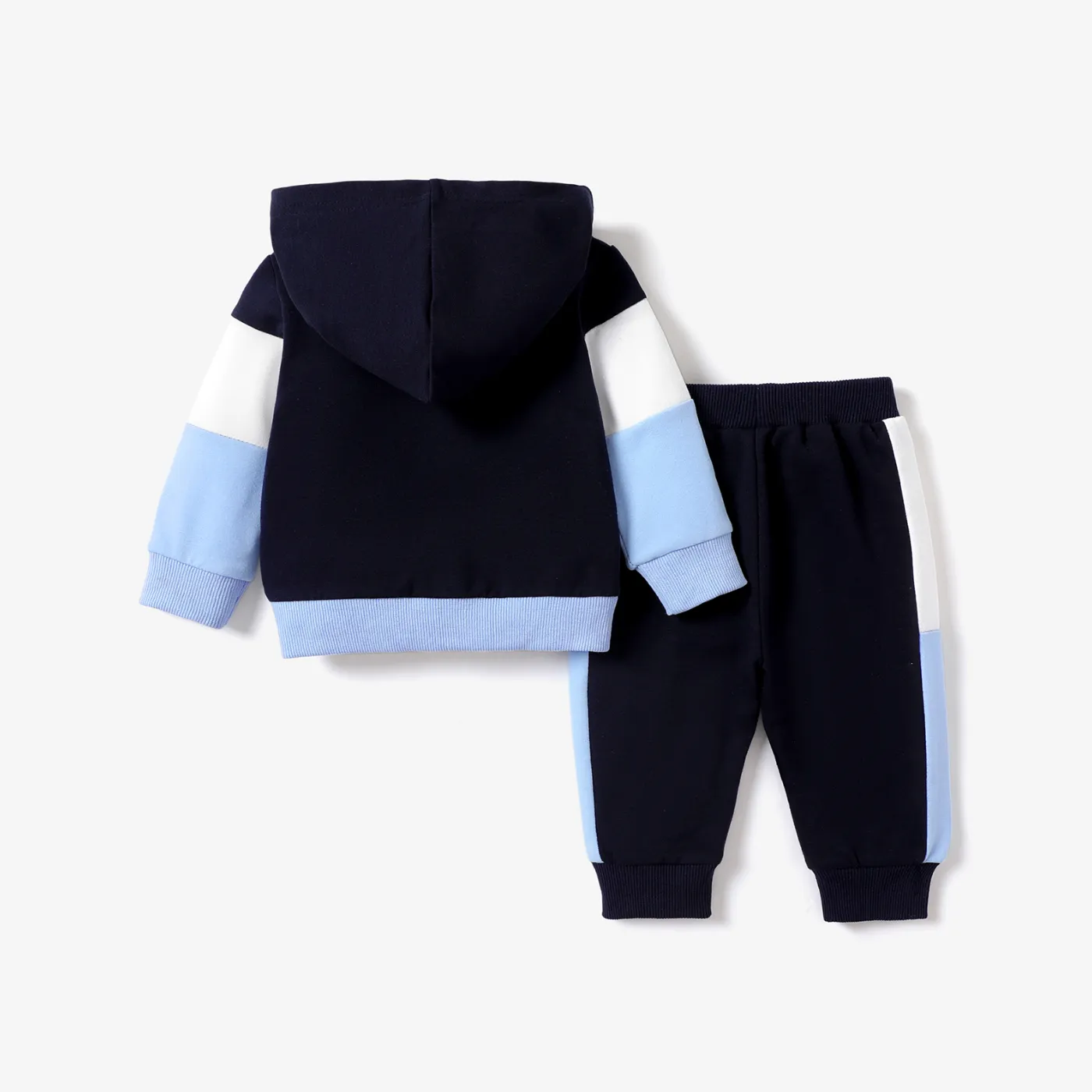 2pcs Baby Boy Letter Classic Long Sleeve Set Blue image 2