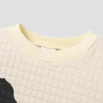 Toddler Boy Letter Dinosaur Print Textured Pullover Sweatshirt  image 5