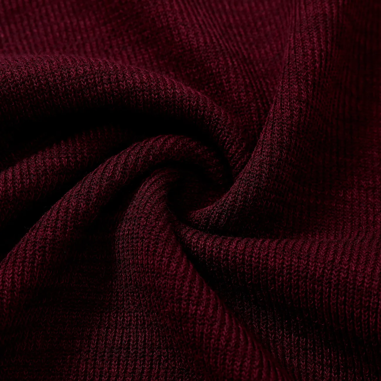 Toddler Girl Solid Color Turtleneck Ribbed Sweater Dress (Belt is not included) Burgundy big image 1