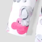 Baby Girl All Over Cartoon Elephant and Pink Balloon Print Long-sleeve Dress  image 4