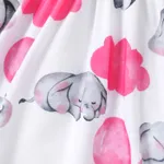 Baby Girl All Over Cartoon Elephant and Pink Balloon Print Long-sleeve Dress  image 5