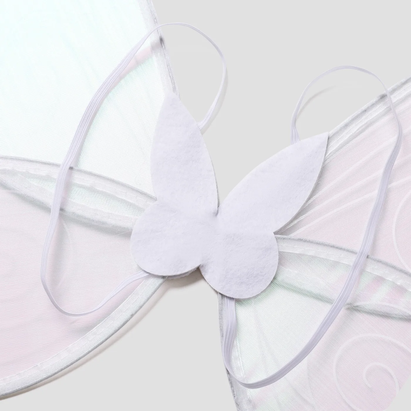 Kid Girl 3D Floral Butterfly Applique Mesh Panel Flutter-sleeve Fairy Dress  image 5