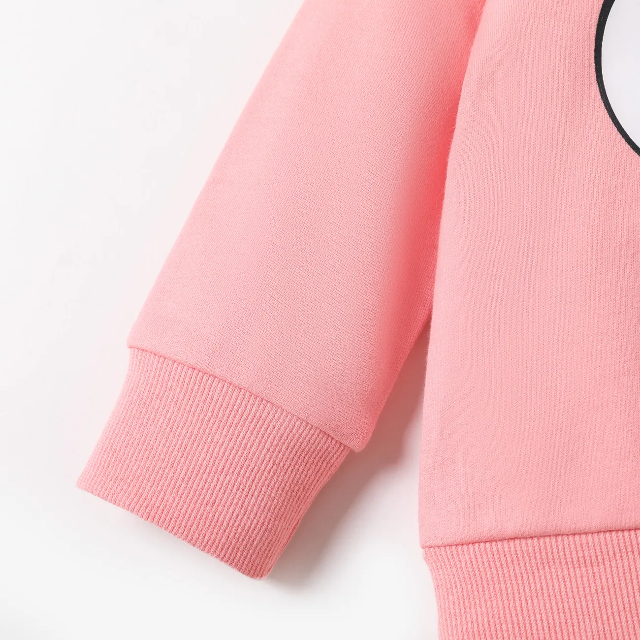 100% Cotton Baby Boy/Girl Cartoon Print Long-sleeve Pullover Sweatshirt Pink big image 1