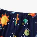 2pcs Toddler/Kid Boy Trendy Space Print Pajama Set Kid Deep Blue image 5