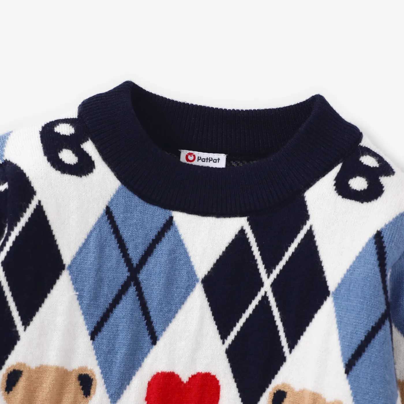 Toddler Boy Bear Print Casual Solid Color Sweater   image 3