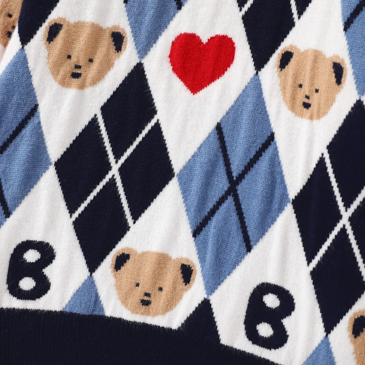 Toddler Boy Bear Print Casual Solid Color Sweater   image 5