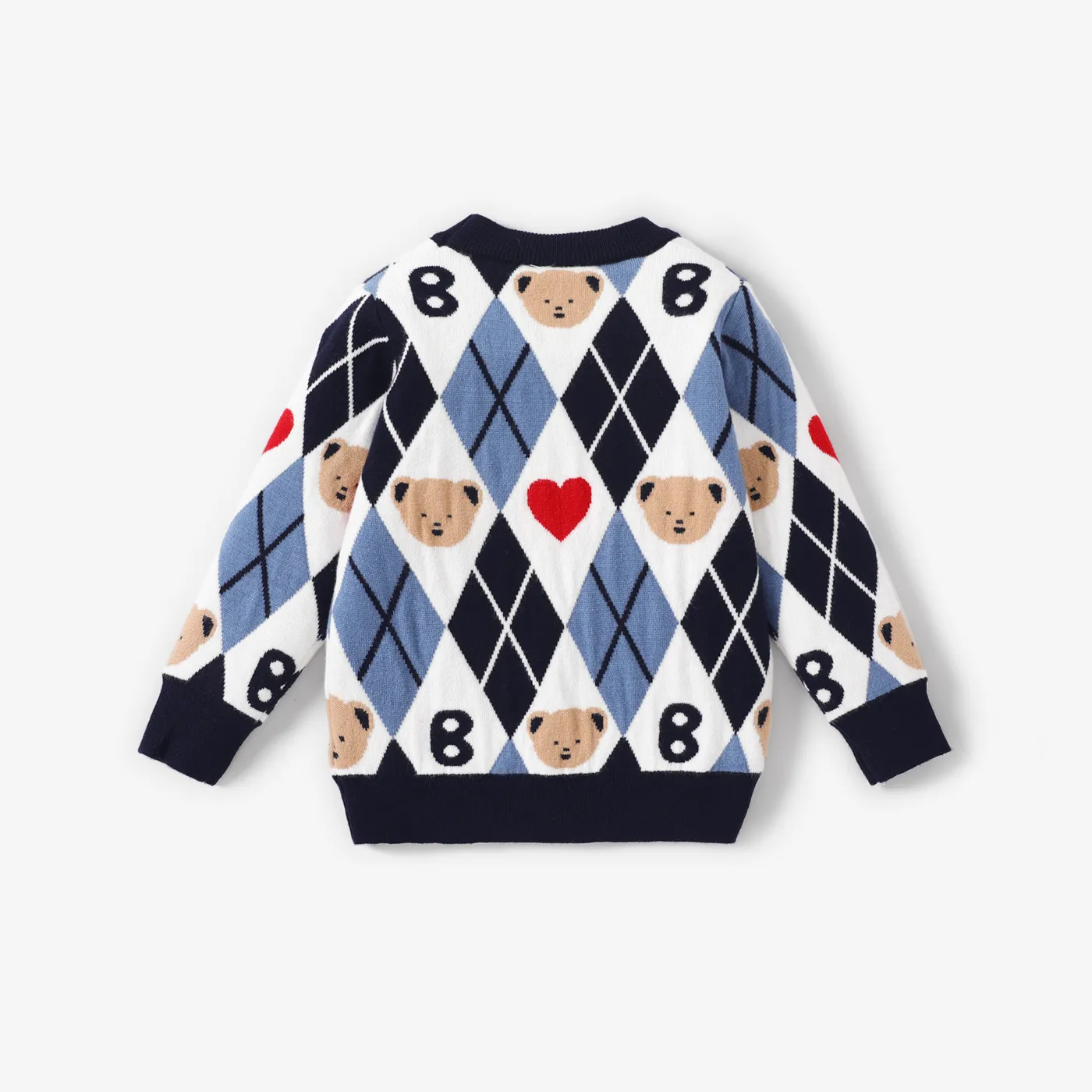 Toddler Boy Bear Print Casual Solid Color Sweater   image 2
