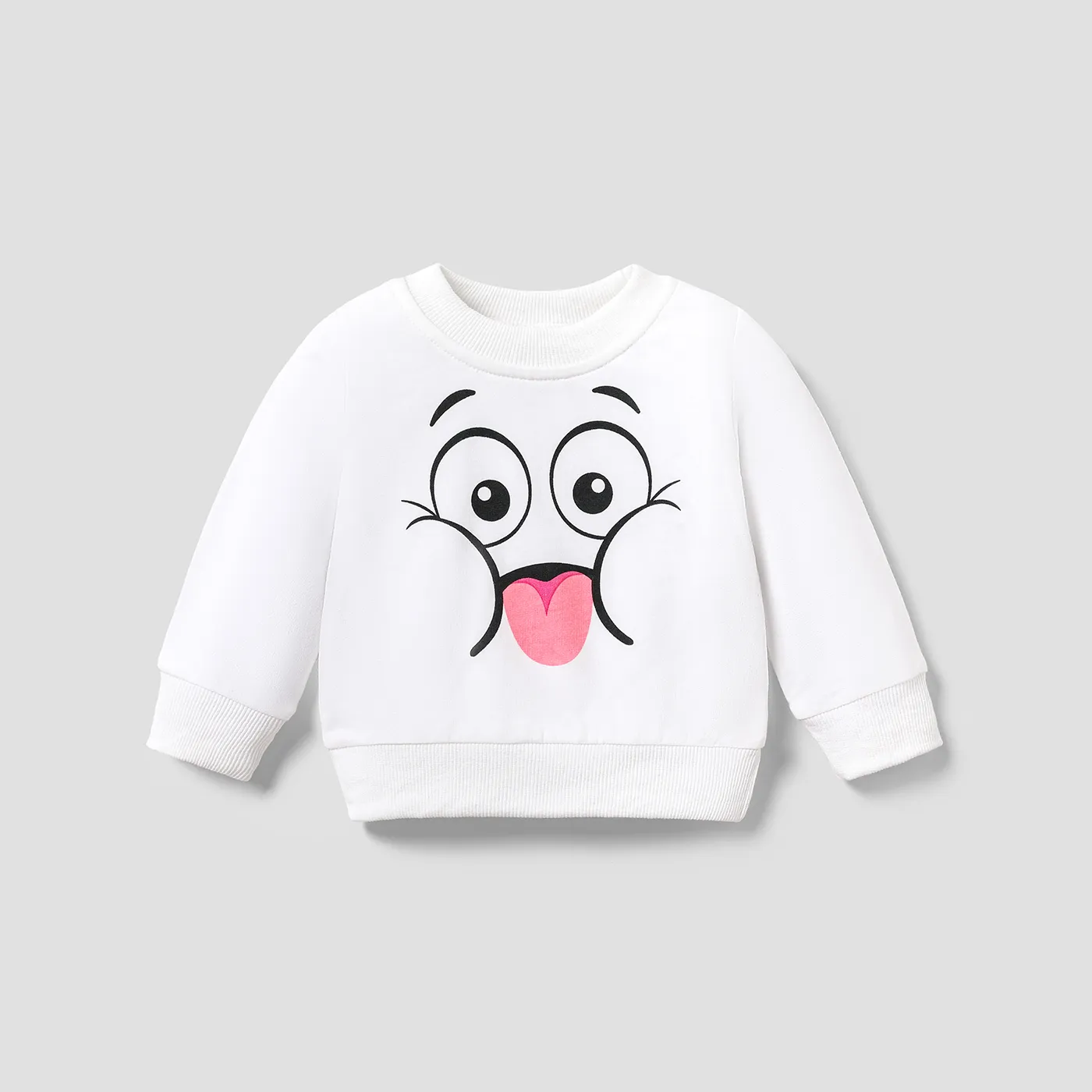 100% Cotton Baby Boy/Girl Cartoon Print Long-sleeve Pullover Sweatshirt