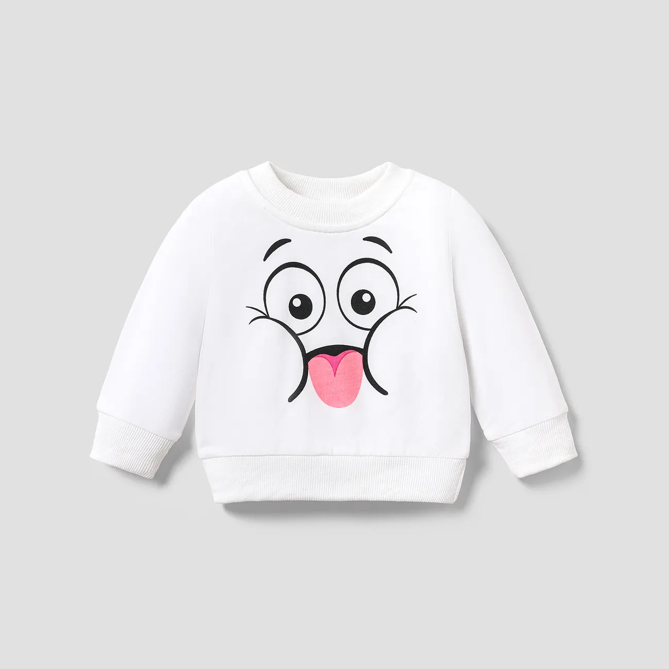 Bebé Unissexo Infantil Manga comprida Sweatshirt Branco big image 1