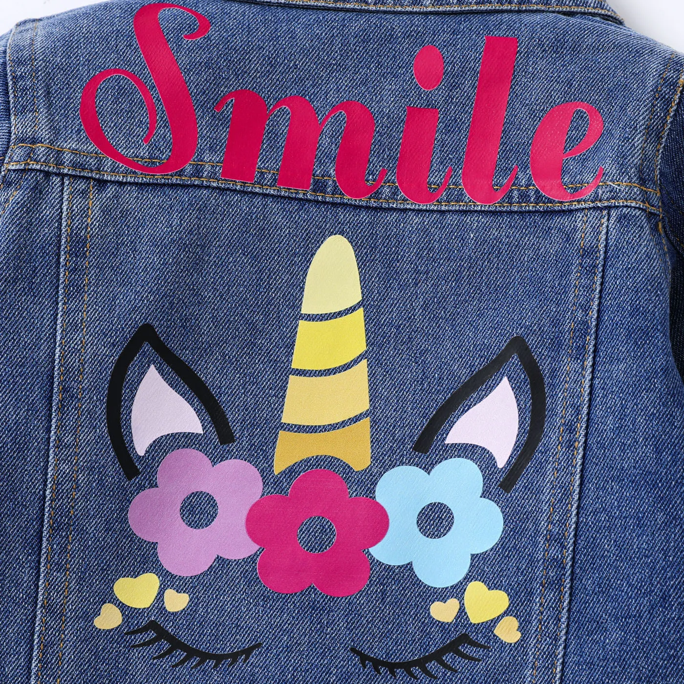 Toddler Girl Unicorn Animal print Denim Jacket Blue image 4