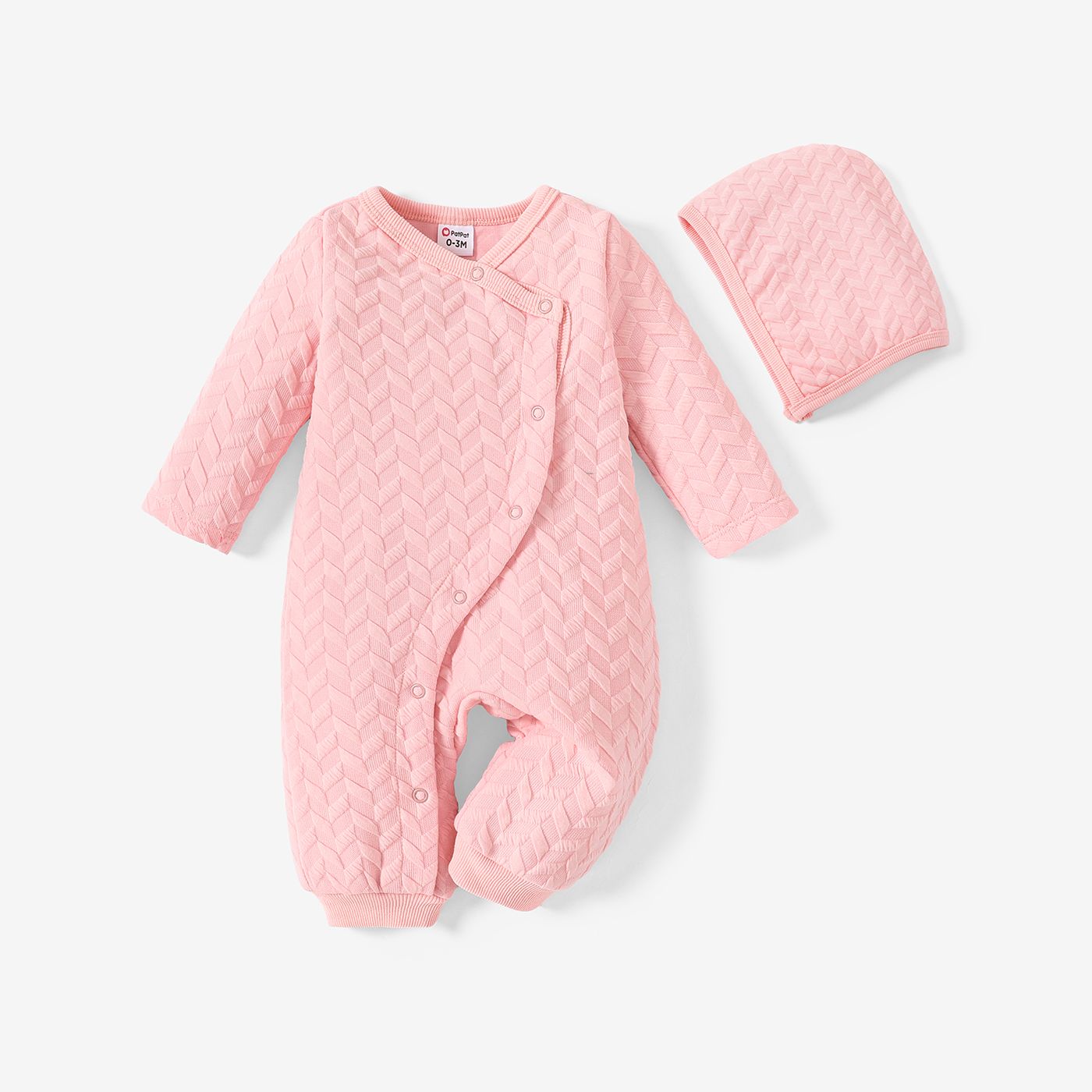 2pcs Baby Girl / Boy Solid Color Basic Jumpsuits Set Avec Chapeau