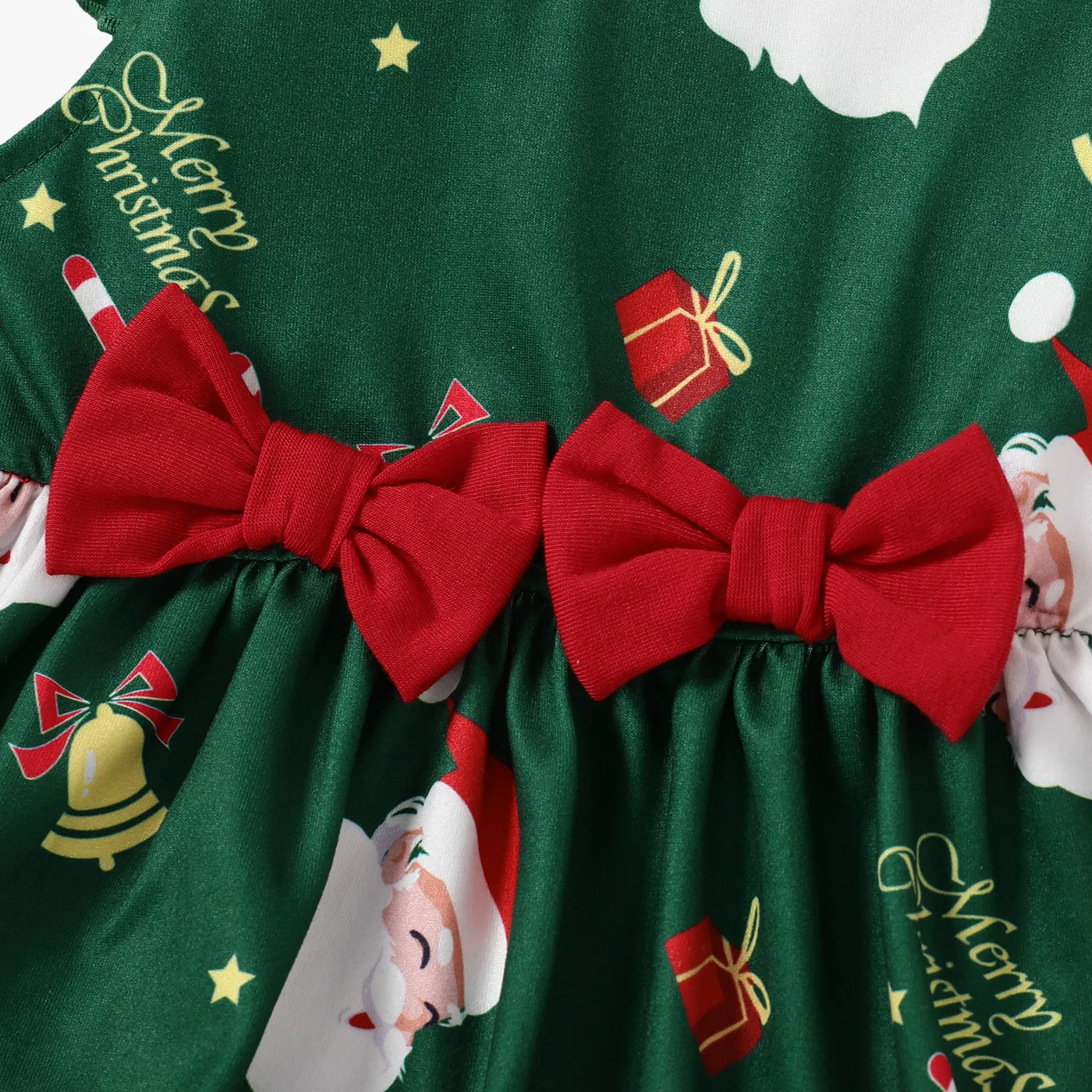 2pcs Baby Girl Christmas Basic Style Pretty Romper with Headband    image 3