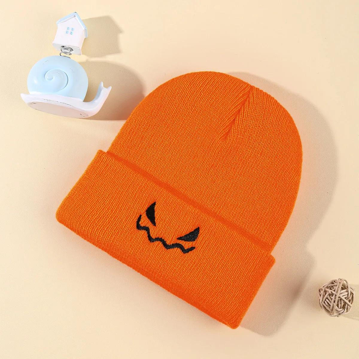 Baby/Kleinkind Kindlicher Halloween-Ausdruck Cartoon-Musterhut orange big image 1