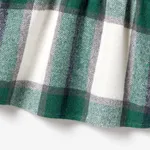 Family Matching Long-sleeve Knit Color-block Tops and Mock-neck Plaid Woolen Fabric Splicing Belted Dresses Sets  image 6