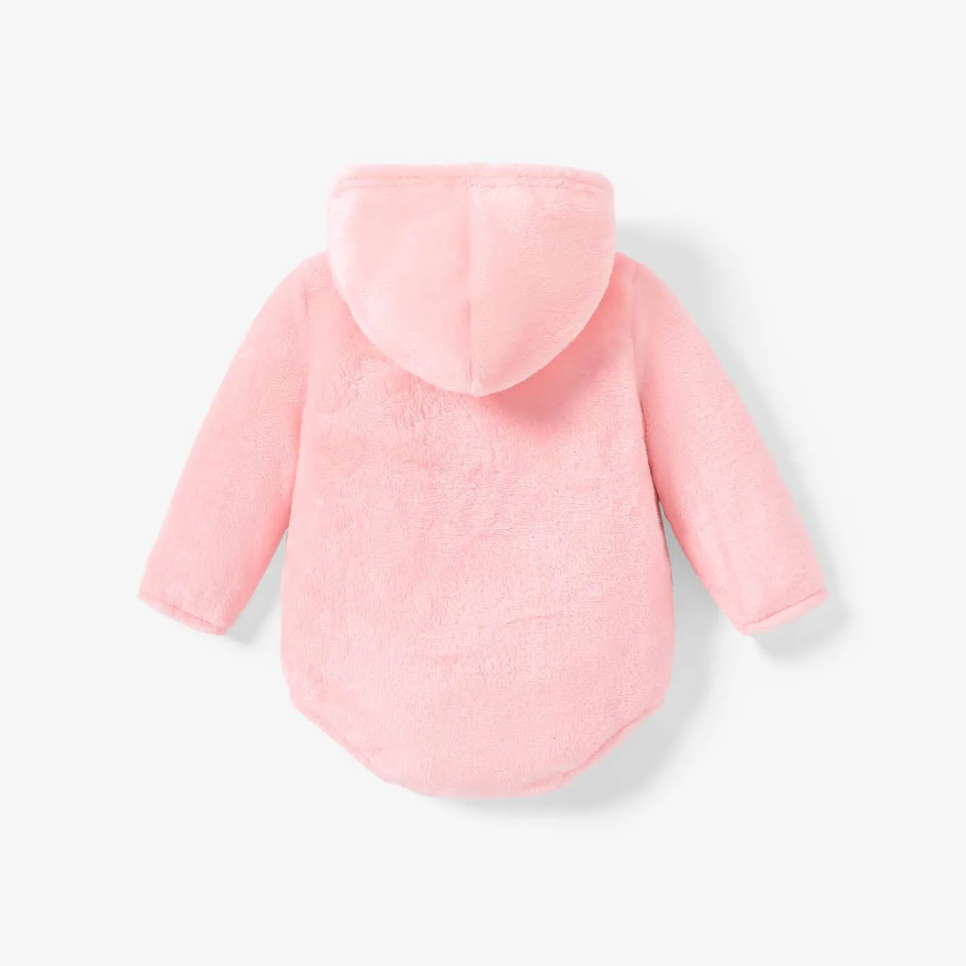 Baby Girl  Rabbit Animal Pattern Hooded Romper Pink image 2