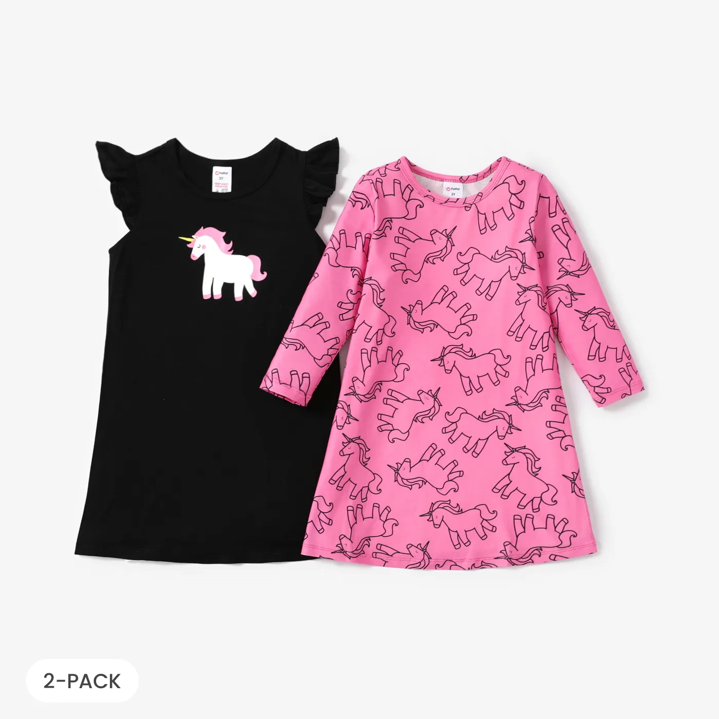  2pcs Toddler/Kid Girl Unicorn Pajamas Set  Toddler Black