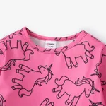  2pcs Toddler/Kid Girl Unicorn Pajamas Set   image 3