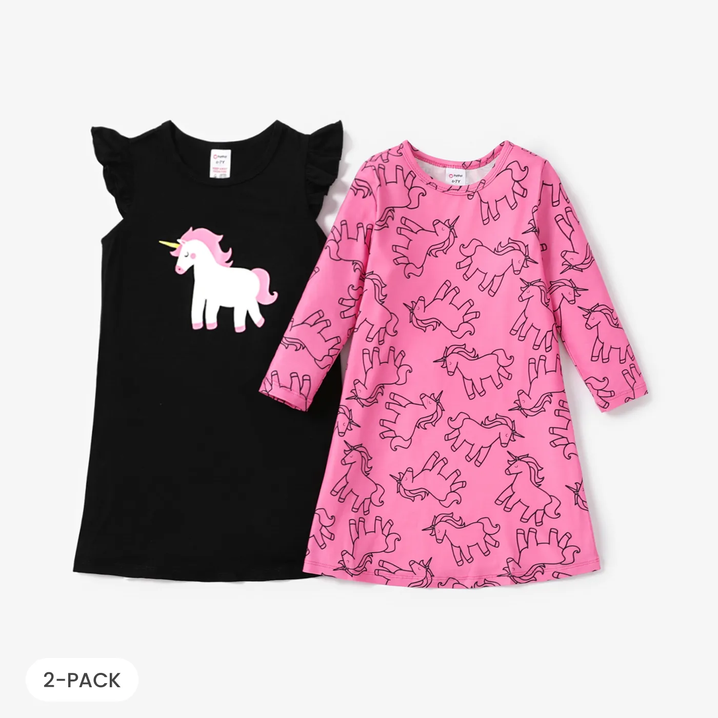  2pcs Toddler/Kid Girl Unicorn Pajamas Set   big image 1
