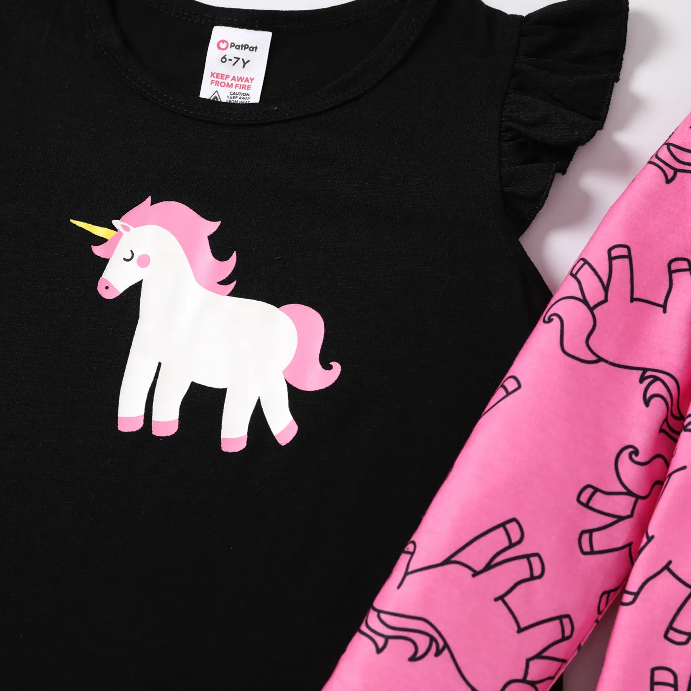  2pcs Toddler/Kid Girl Unicorn Pajamas Set   image 5