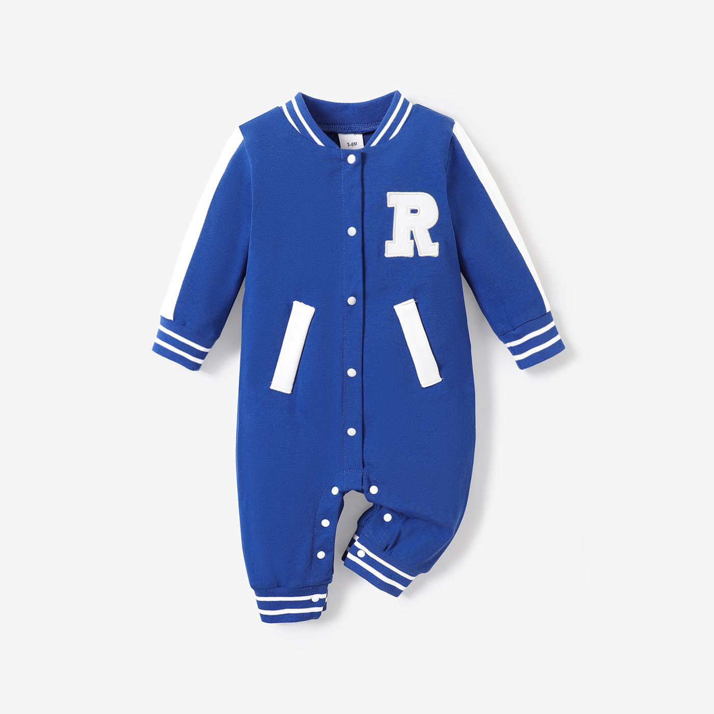 Baby Boy Letter Embroidered Long-sleeve Sports Jumpsuit / 2pcs Sports Sets