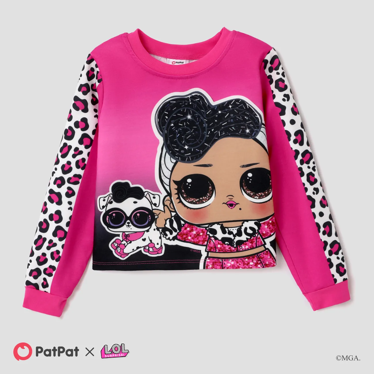L.O.L. SURPRISE! Kid Girl Character Print Pullover Crop Top/Sweatshirt  big image 1