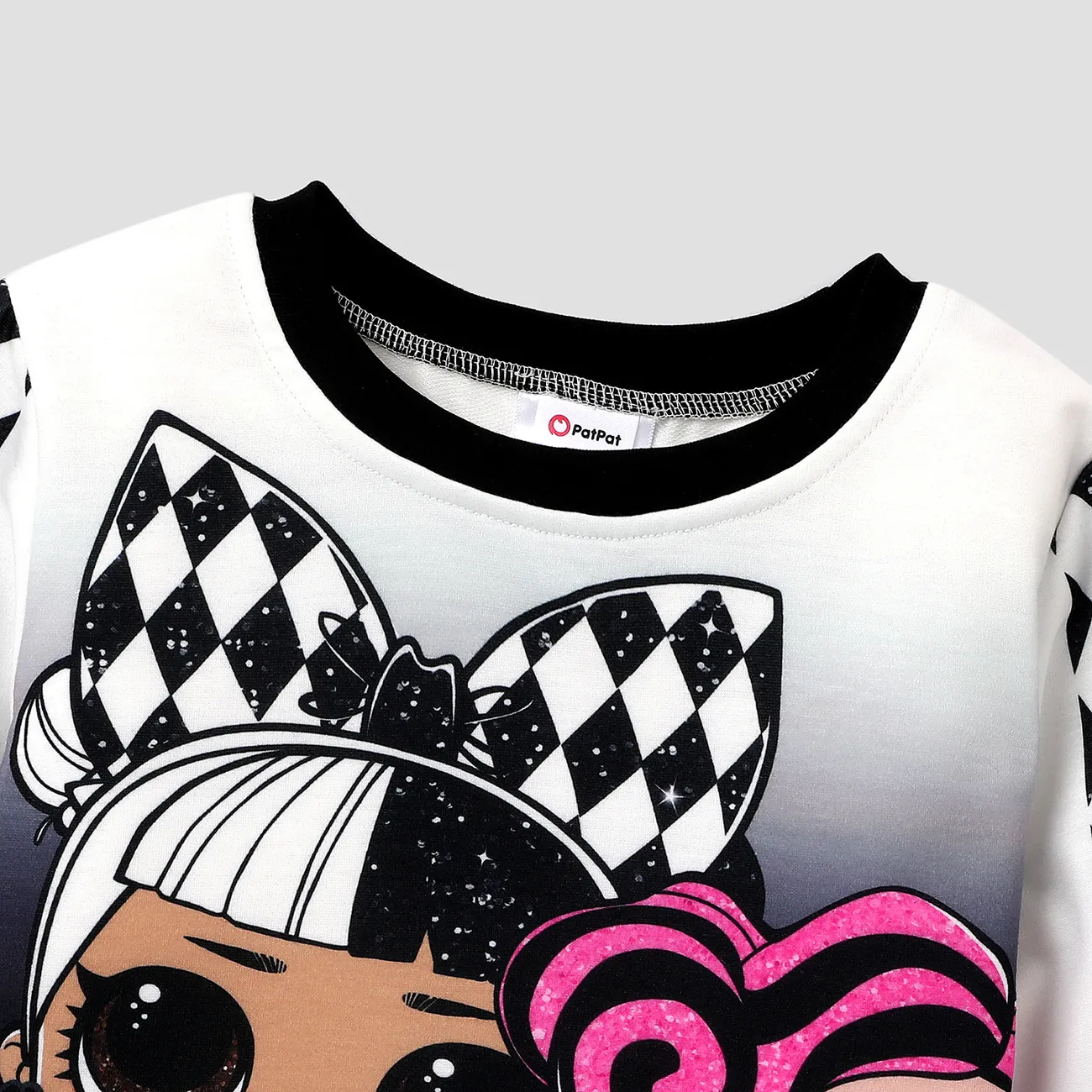 L.O.L. SURPRISE! Kid Girl Character Print Pullover Crop Top/Sweatshirt White big image 1