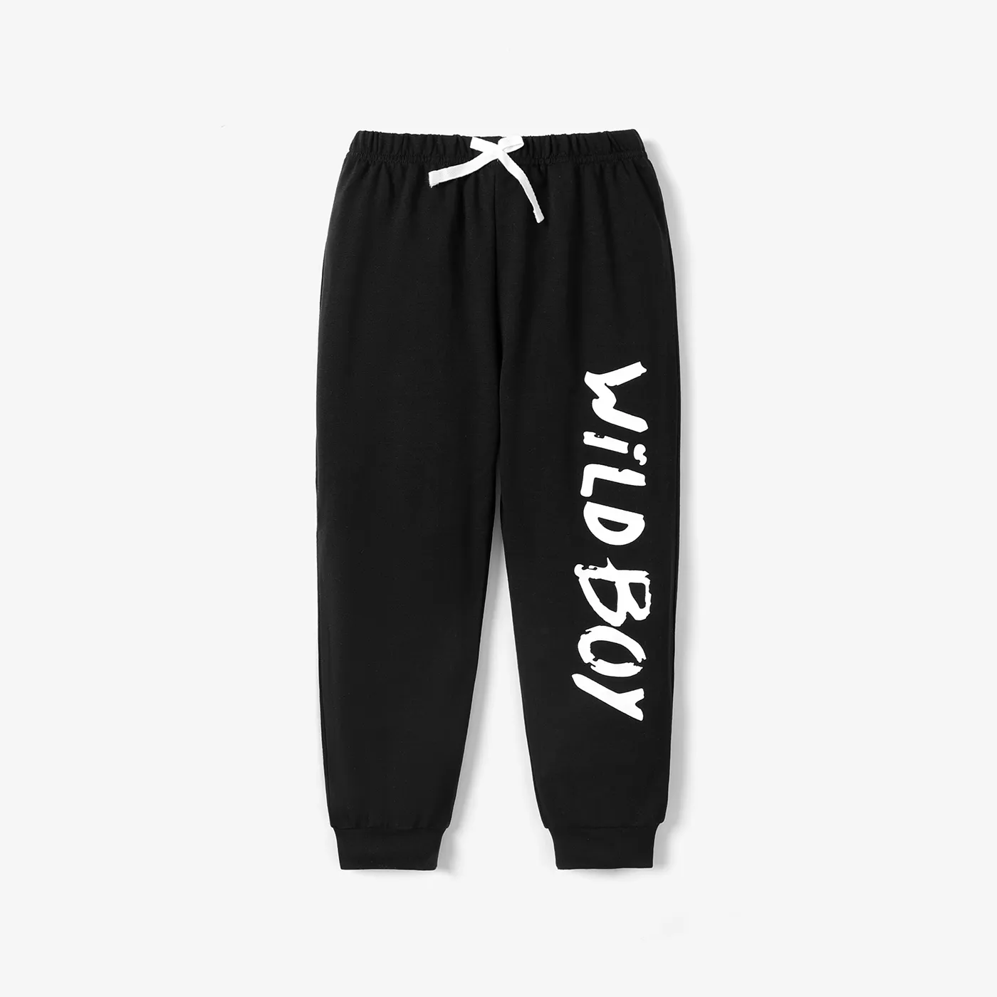 Toddler Boy Letter Print Elasticized Solid Color Pants