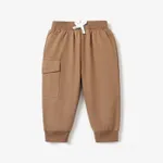 Baby Boy/Girl Bow Front Solid Casual Tapered Pants Khaki